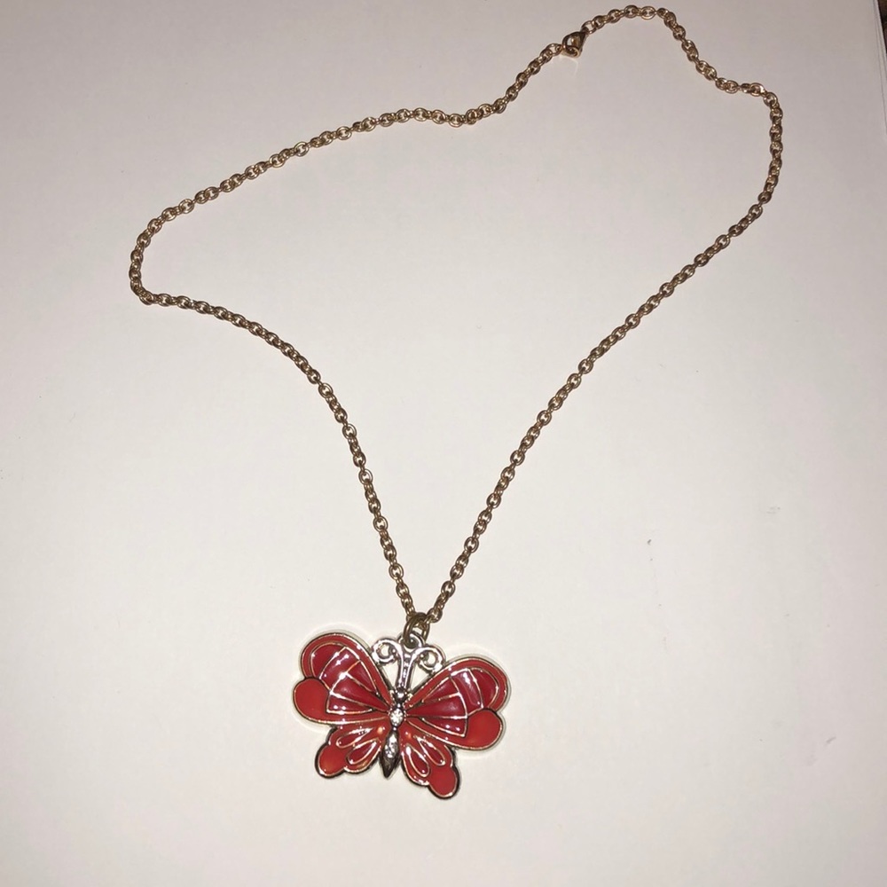Coral Butterfly necklace